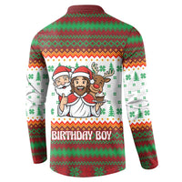 Christmas Jesus Birthday Boy Button Sweatshirt Xmas Holiday Patterns - Wonder Print Shop
