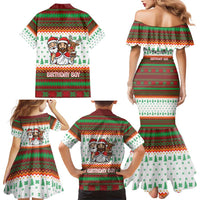 Christmas Jesus Birthday Boy Family Matching Mermaid Dress and Hawaiian Shirt Xmas Holiday Patterns - Wonder Print Shop