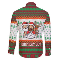 Christmas Jesus Birthday Boy Family Matching Off Shoulder Maxi Dress and Hawaiian Shirt Xmas Holiday Patterns - Wonder Print Shop