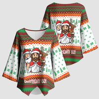 Christmas Jesus Birthday Boy Kimono Sleeve Blouse Xmas Holiday Patterns - Wonder Print Shop