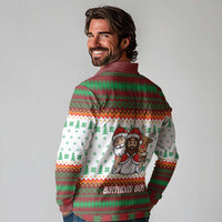 Christmas Jesus Birthday Boy Long Sleeve Polo Shirt Xmas Holiday Patterns - Wonder Print Shop
