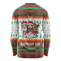 Christmas Jesus Birthday Boy Long Sleeve Shirt Xmas Holiday Patterns - Wonder Print Shop