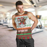 Christmas Jesus Birthday Boy Men Tank Top Xmas Holiday Patterns - Wonder Print Shop