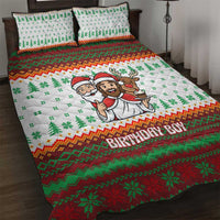 Christmas Jesus Birthday Boy Quilt Bed Set Xmas Holiday Patterns - Wonder Print Shop