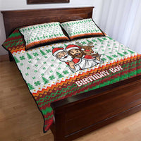 Christmas Jesus Birthday Boy Quilt Bed Set Xmas Holiday Patterns - Wonder Print Shop