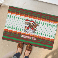Christmas Jesus Birthday Boy Rubber Doormat Xmas Holiday Patterns - Wonder Print Shop