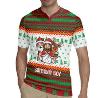 Christmas Jesus Birthday Boy Rugby Jersey Xmas Holiday Patterns - Wonder Print Shop
