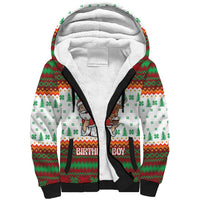 Christmas Jesus Birthday Boy Sherpa Hoodie Xmas Holiday Patterns - Wonder Print Shop