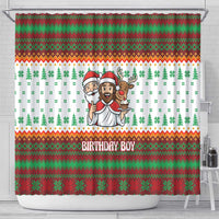 Christmas Jesus Birthday Boy Shower Curtain Xmas Holiday Patterns - Wonder Print Shop