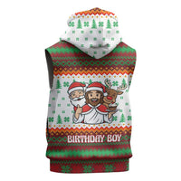 Christmas Jesus Birthday Boy Sleeveless Hoodie Xmas Holiday Patterns - Wonder Print Shop