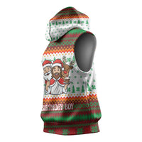 Christmas Jesus Birthday Boy Sleeveless Hoodie Xmas Holiday Patterns - Wonder Print Shop