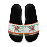 Christmas Jesus Birthday Boy Slide Sandals Xmas Holiday Patterns - Wonder Print Shop