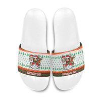 Christmas Jesus Birthday Boy Slide Sandals Xmas Holiday Patterns - Wonder Print Shop