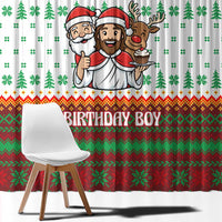 Christmas Jesus Birthday Boy Window Curtain Xmas Holiday Patterns - Wonder Print Shop