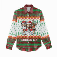 Christmas Jesus Birthday Boy Women Casual Shirt Xmas Holiday Patterns - Wonder Print Shop