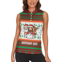 Christmas Jesus Birthday Boy Women Sleeveless Polo Shirt Xmas Holiday Patterns - Wonder Print Shop