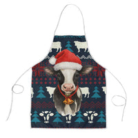 Lovely Cow Christmas Apron Xmas Holiday Patterns - Wonder Print Shop