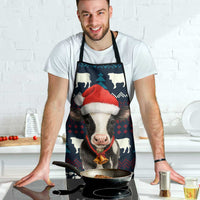 Lovely Cow Christmas Apron Xmas Holiday Patterns - Wonder Print Shop
