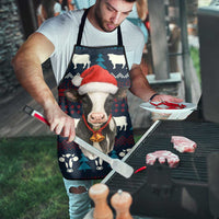 Lovely Cow Christmas Apron Xmas Holiday Patterns - Wonder Print Shop