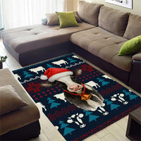 Lovely Cow Christmas Area Rug Xmas Holiday Patterns - Wonder Print Shop