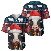 Lovely Cow Christmas Baseball Jersey Xmas Holiday Patterns - Wonder Print Shop