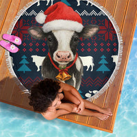 Lovely Cow Christmas Beach Blanket Xmas Holiday Patterns - Wonder Print Shop