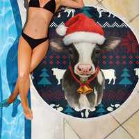 Lovely Cow Christmas Beach Blanket Xmas Holiday Patterns - Wonder Print Shop