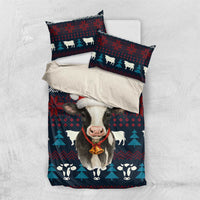 Lovely Cow Christmas Bedding Set Xmas Holiday Patterns - Wonder Print Shop