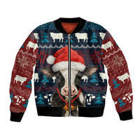 Lovely Cow Christmas Bomber Jacket Xmas Holiday Patterns - Wonder Print Shop