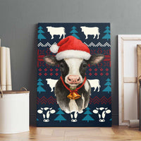 Lovely Cow Christmas Canvas Wall Art Xmas Holiday Patterns - Wonder Print Shop
