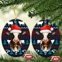 Lovely Cow Christmas Ceramic Ornament Xmas Holiday Patterns - Wonder Print Shop