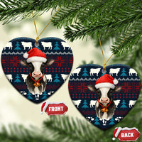Lovely Cow Christmas Ceramic Ornament Xmas Holiday Patterns - Wonder Print Shop