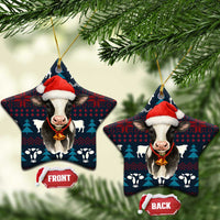 Lovely Cow Christmas Ceramic Ornament Xmas Holiday Patterns - Wonder Print Shop