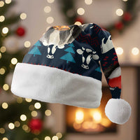Lovely Cow Christmas Santa Hat Xmas Holiday Patterns - Wonder Print Shop