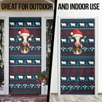 Lovely Cow Christmas Door Cover Xmas Holiday Patterns - Wonder Print Shop