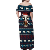 Lovely Cow Christmas Family Matching Off Shoulder Maxi Dress and Hawaiian Shirt Xmas Holiday Patterns - Wonder Print Shop