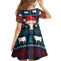 Lovely Cow Christmas Family Matching Off Shoulder Short Dress and Hawaiian Shirt Xmas Holiday Patterns - Wonder Print Shop