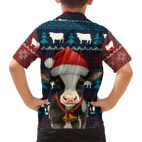 Lovely Cow Christmas Family Matching Short Sleeve Bodycon Dress and Hawaiian Shirt Xmas Holiday Patterns - Wonder Print Shop