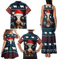 Lovely Cow Christmas Family Matching Tank Maxi Dress and Hawaiian Shirt Xmas Holiday Patterns - Wonder Print Shop