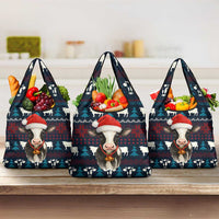 Lovely Cow Christmas Grocery Bag Xmas Holiday Patterns - Wonder Print Shop
