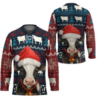 Lovely Cow Christmas Hockey Jersey Xmas Holiday Patterns - Wonder Print Shop