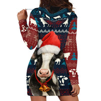Lovely Cow Christmas Hoodie Dress Xmas Holiday Patterns - Wonder Print Shop