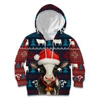 Lovely Cow Christmas Kid Hoodie Xmas Holiday Patterns - Wonder Print Shop