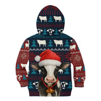 Lovely Cow Christmas Kid Hoodie Xmas Holiday Patterns - Wonder Print Shop