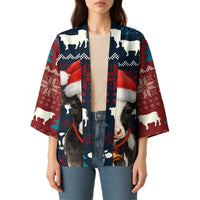Lovely Cow Christmas Kimono Xmas Holiday Patterns - Wonder Print Shop