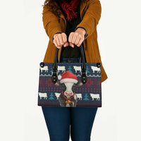 Lovely Cow Christmas Leather Bag Xmas Holiday Patterns - Wonder Print Shop