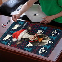 Lovely Cow Christmas Puzzle Xmas Holiday Patterns - Wonder Print Shop