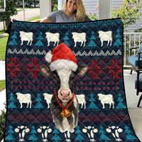 Lovely Cow Christmas Quilt Xmas Holiday Patterns - Wonder Print Shop