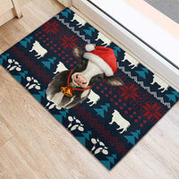 Lovely Cow Christmas Rubber Doormat Xmas Holiday Patterns - Wonder Print Shop