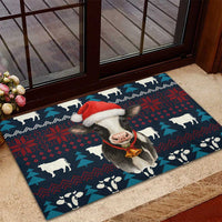 Lovely Cow Christmas Rubber Doormat Xmas Holiday Patterns - Wonder Print Shop